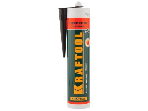 KRAFTOOL  KRAFTFLEX FR150 Fire Stop 300 мл черный, Огнеупорный силикатный герметик (41260-4)