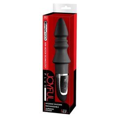 Черный конический анальный вибромассажер-ёлочка JOYFUL PLUG VIBRATOR 5.5INCH - 14 см. - 