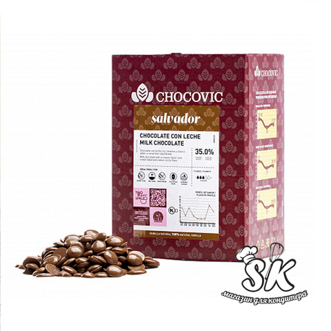 Шоколад молочный Chocovic Salvator Шоковик 36.5% 1 кг