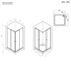 Am.Pm W87G-403-9090-МТ Sunny душ огражд квадратн, раздвижн двери 90x90 серебро,стекло прозрачн