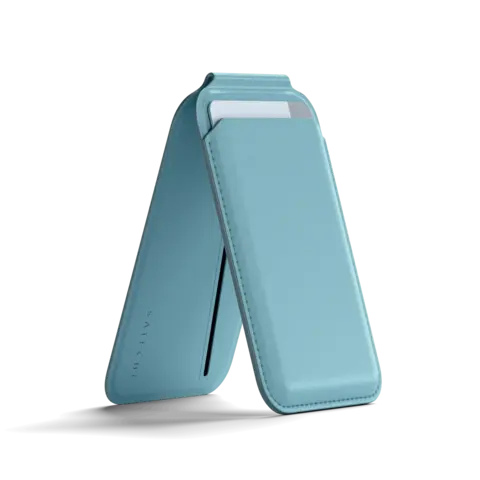 Чехол-бумажник Satechi Magnetic Wallet Stand MagSafe магнитная подставка iPhone Light Blue светло-голубой