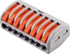 Клемма СМК с рычагом LD222-418 8х(0,08-4мм2) 250V 32А б/пасты латунь/сталь Stekker 32399