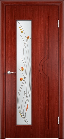 Дверь Модерн (красное дерево, остекленная шпонированная), фабрика Верда