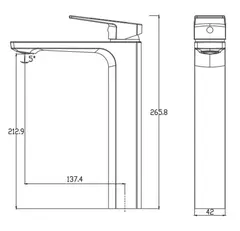Смеситель для раковины высокий HAIBA HB11810 хром