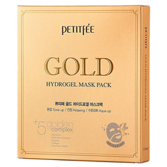 Petitfee Маска для лица с золотом - Gold hydrogel mask pack