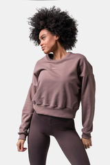 Свитшот женский Nebbia 420 Loose Fit Sweatshirt “Feeling Good” Brown