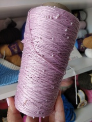 Нежный розовый, арт. 8, хлопок с бисером