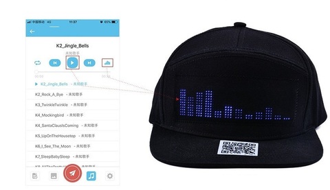 Бейсболка со светодиодным дисплеем Bluetooth