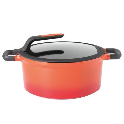 Кастрюля с крышкой 28см 7,3л Gem red