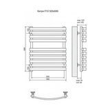 Полотенцесушитель электрический Terminus Капри П10 500x686, ТЭН HT-1 300W, левый/правый