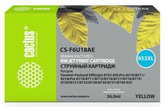 Картридж струйный Cactus CS-F6U18AE 953XL желтый (26мл) для HP OJ Pro 7740/8210/8218/8710/8715