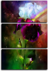 Модульная картина "Яркие цветы"
