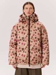 Пуховик MAGIC FLOWERS бронзового цвета