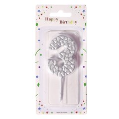 
          Свеча для торта Alingar, 5-6 см, на пике, "Цифра 3", цвет серебро, блистер с европодвесом