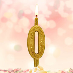 Свеча-цифра тортовая Золотой узор 