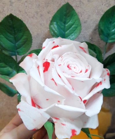 Фоамиран зефирный Мрамор-красный. Толщина 2,0 мм, Размер 1х2м/2м²