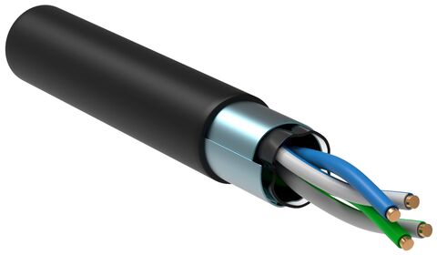 ITK Витая пара F/UTP кат.5E 2х2х24AWG LDPE черный (500м)