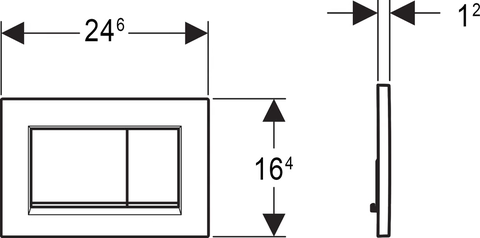 Клавиша GEBERIT Sigma30, двойной смыв, панель и клавиши хром мат.лак, декор. полоски глянц.хром (защита от отпечатков)