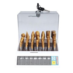 Набор бор-фрез твердосплавных 35шт HM TiN S=6мм H-Tools 116008THT