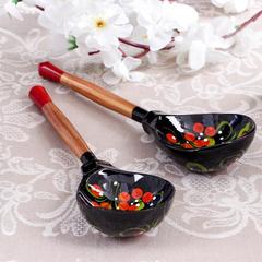 Ложка полубаская «Чернушка», хохлома, микс