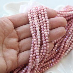 Бусины стеклянные пудрово-розовый круглые 4 мм, К141