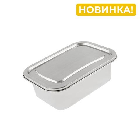 Контейнер пищевой Jolly Kitchen с крышкой, нержавеющая сталь, 25x17,5x9 (2,3 литра)
