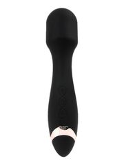 Черный силиконовый wand-вибратор - 18,5 см.