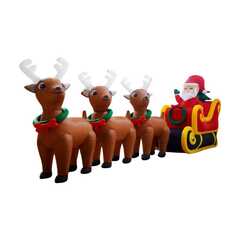 Надувная фигура «Санта и олени»