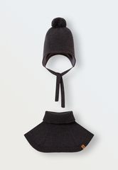 Зимний комплект шапка с манишкой (графит)
