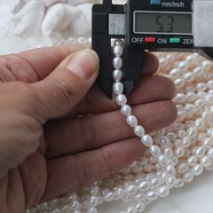 Жемчуг натуральный речной, рис, 5,2-7,8 мм, 1 нить, Ж023