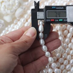 Жемчуг натуральный речной, рис, 8,8-11 мм, 1 нить, Ж029