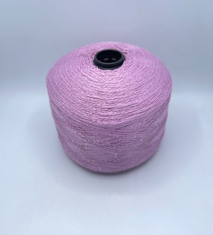 Бобинная пряжа (пр.Италия),Linette Pailletes, 450/100гр, 80% Лен, 20% Полиэстер(пайетка), цвет-Розовый+пайетка. арт.36725