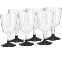 Бокал для вина, Черная ножка, 120 мл, 6 шт.