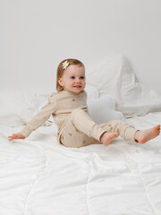 пижама  для девочки  К 1552/серо-бежевый,милые животные