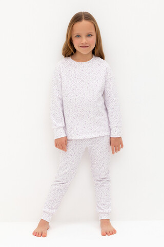 пижама  для девочки  К 1587/нежно-лавандовый,лепестки цветов