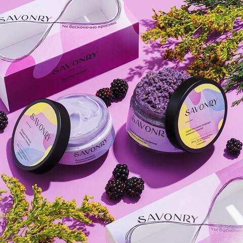 Набор для ухода за телом Ежевика и мимоза | Savonry