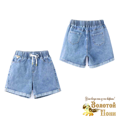 Шорты джинс/подр д (10-16) 260419-CA642/A