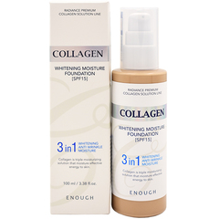 Enough Основа тональная с коллагеном 21тон - Collagen whitening foundation 3in1, 100мл