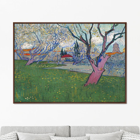 Винсент Ван Гог - Репродукция картины на холсте View of Arles with Trees in Blossom, 1889г.