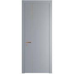 Межкомнатная дверь 41PWB смоки с латунным молдингом