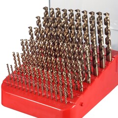 Набор сверл по металлу 1-10мм 91шт DIN338 HSSE-Co5 130° (пл. кейс) H-Tools PRO 215223PRO