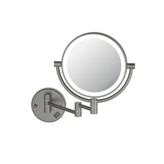 Aquatek AQ4912BGM AQ4912BGM зеркало косметическое настенное с подсветкой 5х, шлиф. черный хром фото