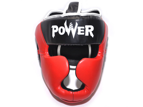 Шлем боксерский POWER, ПВХ, цвет красный, размер S :HT-P-S-K: