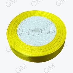 Лента атласная 2 см 25 ярдов (желтая) №112