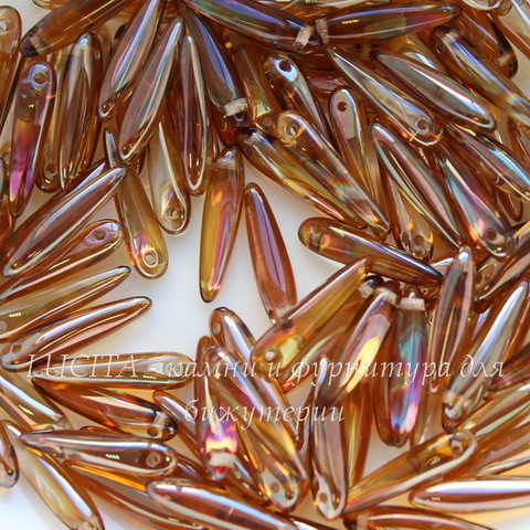 Бусина Thorn Шип, 16х4 мм, прозрачно-коричневая