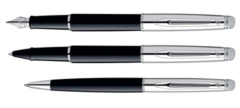 Ручка шариковая Waterman Hemisphere Moonlight Satin Black CT (S0892880)