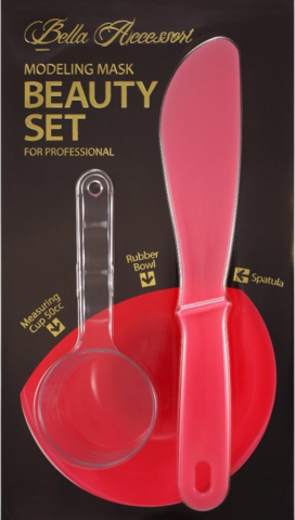 Anskin Tools Набор для нанесения альгинатных масок Beauty Set Red (Rubber Ball Small/Spatula middle/Measuring Cup)