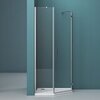 BelBagno KRAFT-P-1-80-C-Cr-L Душевой уголок пятиугольный.  Одна распашная дверь. Стекло 6 мм, прозрачное, хром, левосторонняя