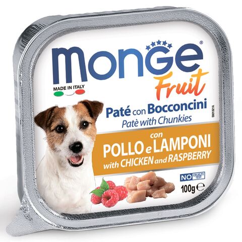 Monge Dog Fruit All Breeds Pate&Chunkies with Chicken&Raspberry