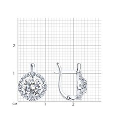 94022001  - Классические из серебра с фианитами на английском замке